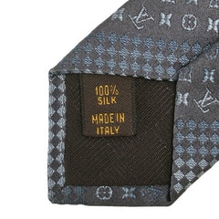 ルイ ヴィトン モノグラム ネクタイ ブルー シルク メンズ LOUIS VUITTON 【中古】