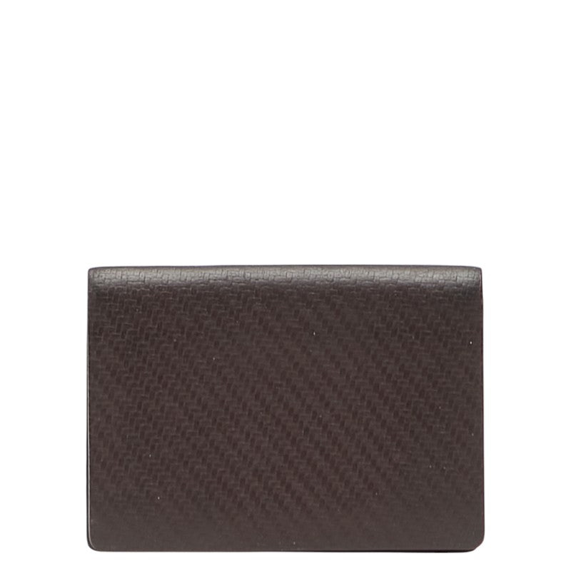 ダンヒル 名刺入れ カードケース ワインレッド ブラウン レザー レディース Dunhill 【中古】