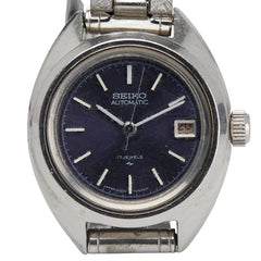 セイコー 腕時計 2205-0420 自動巻き パープル文字盤 ステンレススチール レディース SEIKO 【中古】