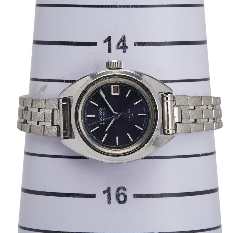 セイコー 腕時計 2205-0420 自動巻き パープル文字盤 ステンレススチール レディース SEIKO 【中古】