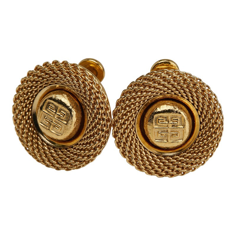 ジバンシー ロゴ ラウンド イヤリング ゴールド メッキ レディース Givenchy 【中古】