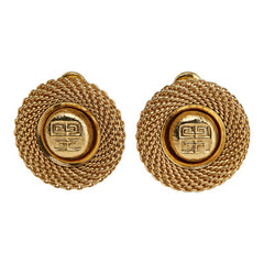 ジバンシー ロゴ ラウンド イヤリング ゴールド メッキ レディース Givenchy 【中古】