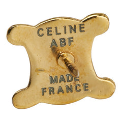 セリーヌ トリオンフロゴ ピンバッジ ゴールド メッキ ラインストーン レディース CELINE 【中古】
