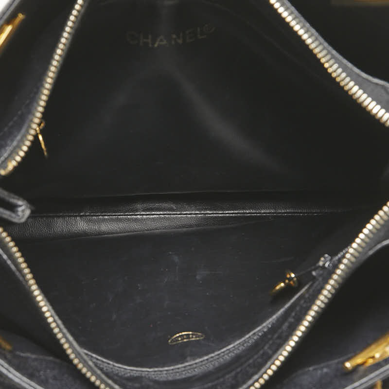 シャネル ココマーク トートバッグ ブラック キャビアスキン レディース CHANEL 【中古】