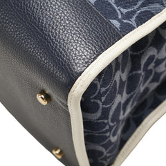 コーチ シグネチャー デンプシー トートバッグ ショルダーバッグ 2WAY C2827 ブルー ホワイト デニム レザー レディース COACH 【中古】