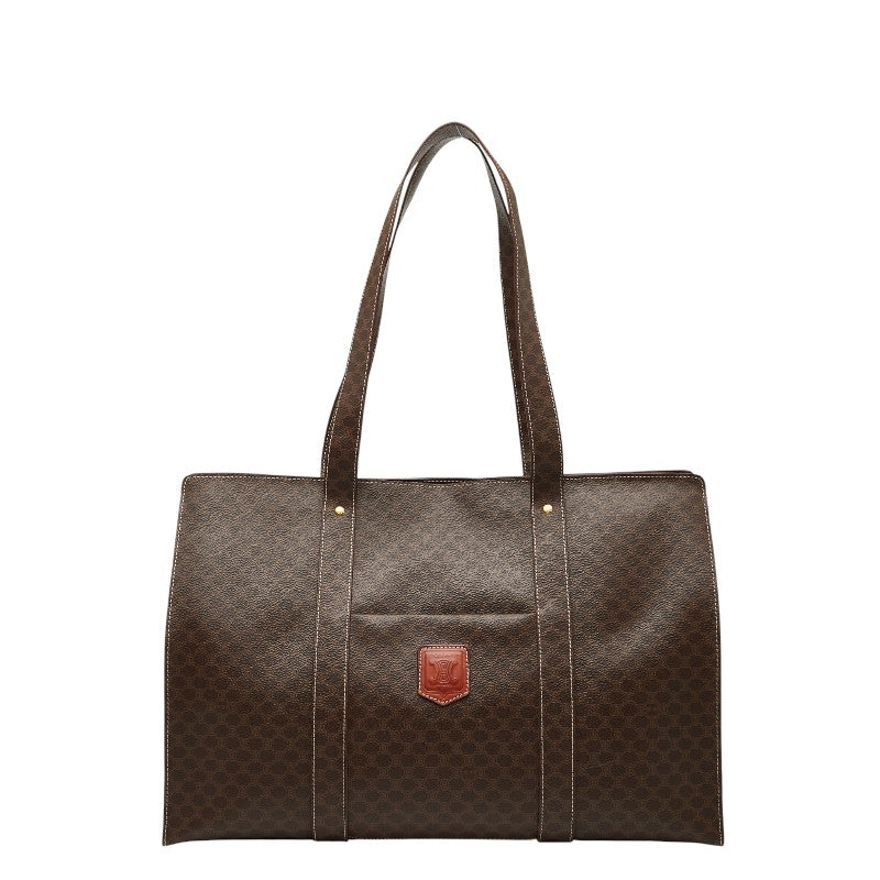 セリーヌ マカダム ハンドバッグ トートバッグ ブラウン PVC レディース CELINE 【中古】