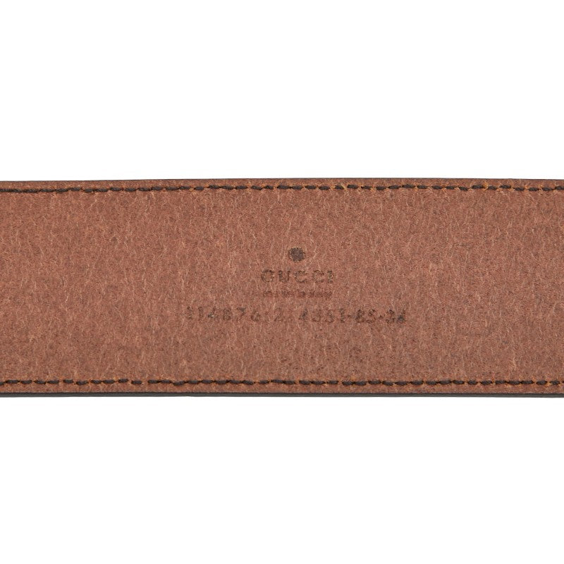 グッチ インターロッキングG ベルト サイズ：85 34 114876 ブラウン レザー レディース GUCCI 【中古】