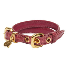 ミュウミュウ ハート ブレスレット レッド レザー レディース MIUMIU 【中古】