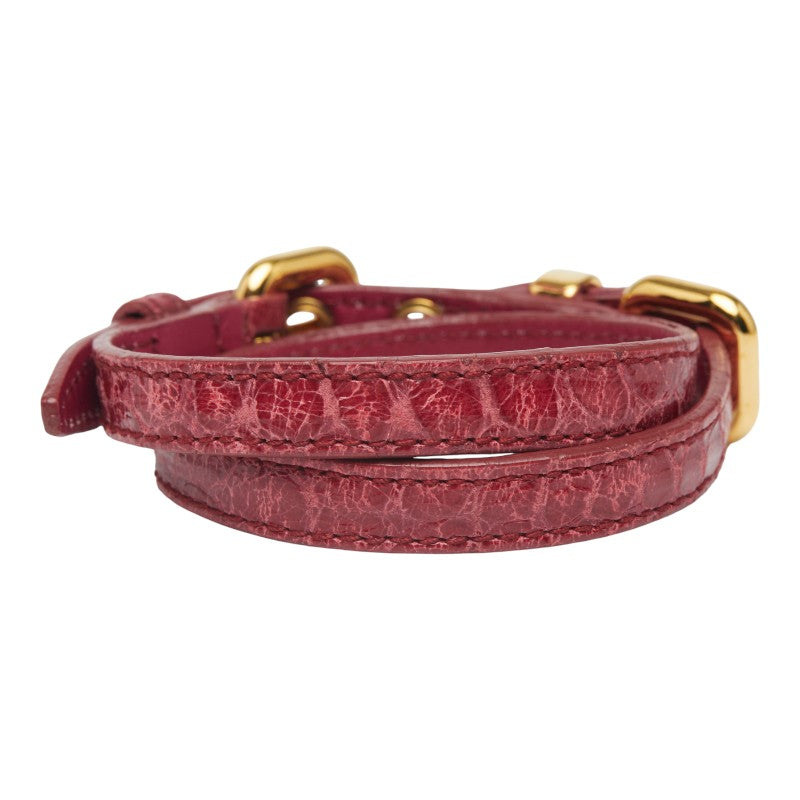 ミュウミュウ ハート ブレスレット レッド レザー レディース MIUMIU 【中古】