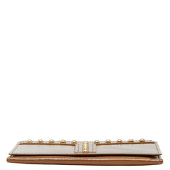 サンローラン スタッズ カードケース パスケース ブラウン レザー レディース SAINT LAURENT 【中古】