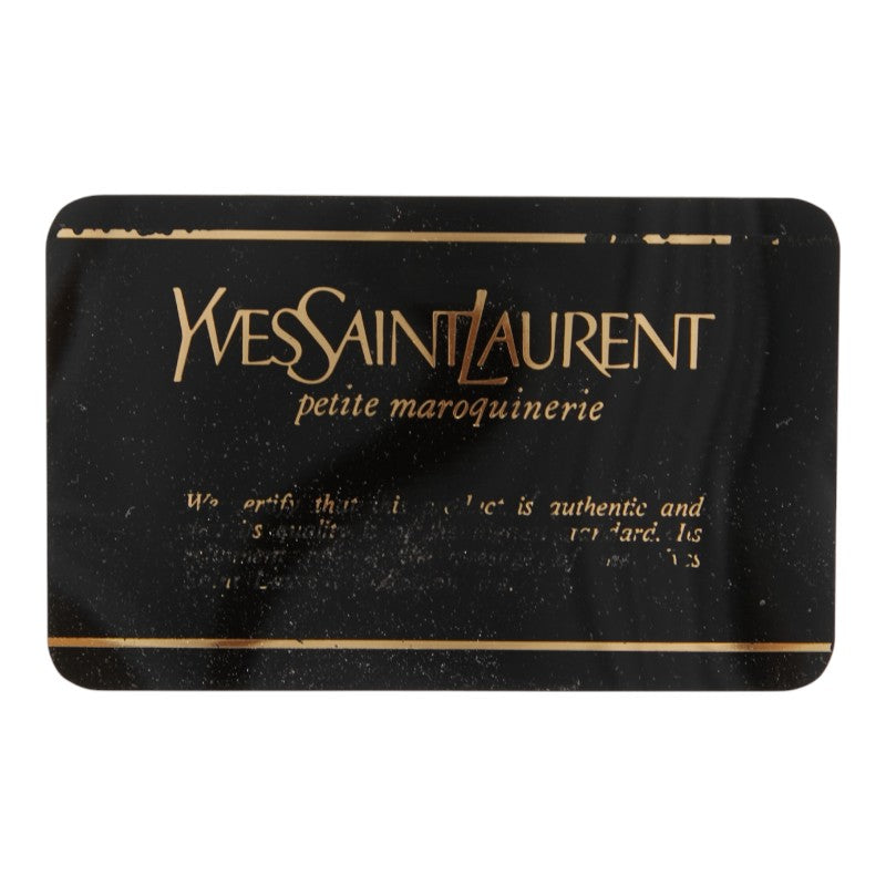 サンローラン スタッズ カードケース パスケース ブラウン レザー レディース SAINT LAURENT 【中古】