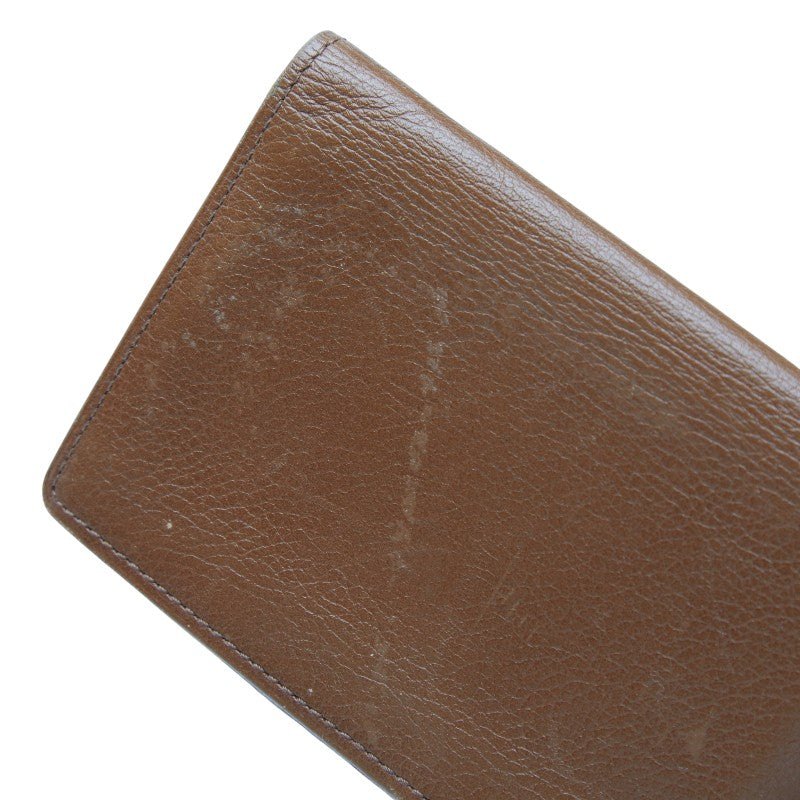 サンローラン YSLロゴ カードケース パスケース ブラウン レザー メンズ SAINT LAURENT 【中古】