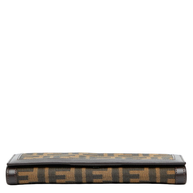 フェンディ ズッカ 長財布 30851 ブラウン キャンバス レザー レディース FENDI 【中古】