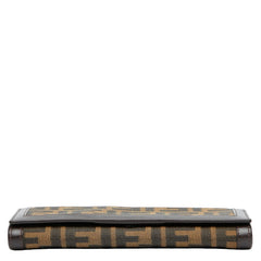 フェンディ ズッカ 長財布 30851 ブラウン キャンバス レザー レディース FENDI 【中古】