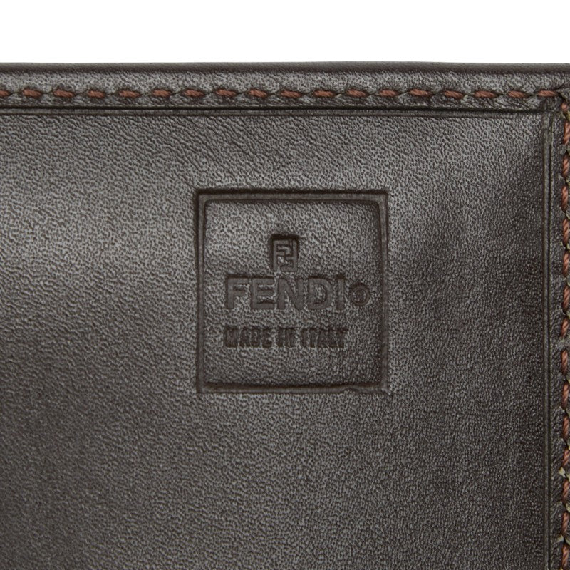 フェンディ ズッカ 長財布 30851 ブラウン キャンバス レザー レディース FENDI 【中古】
