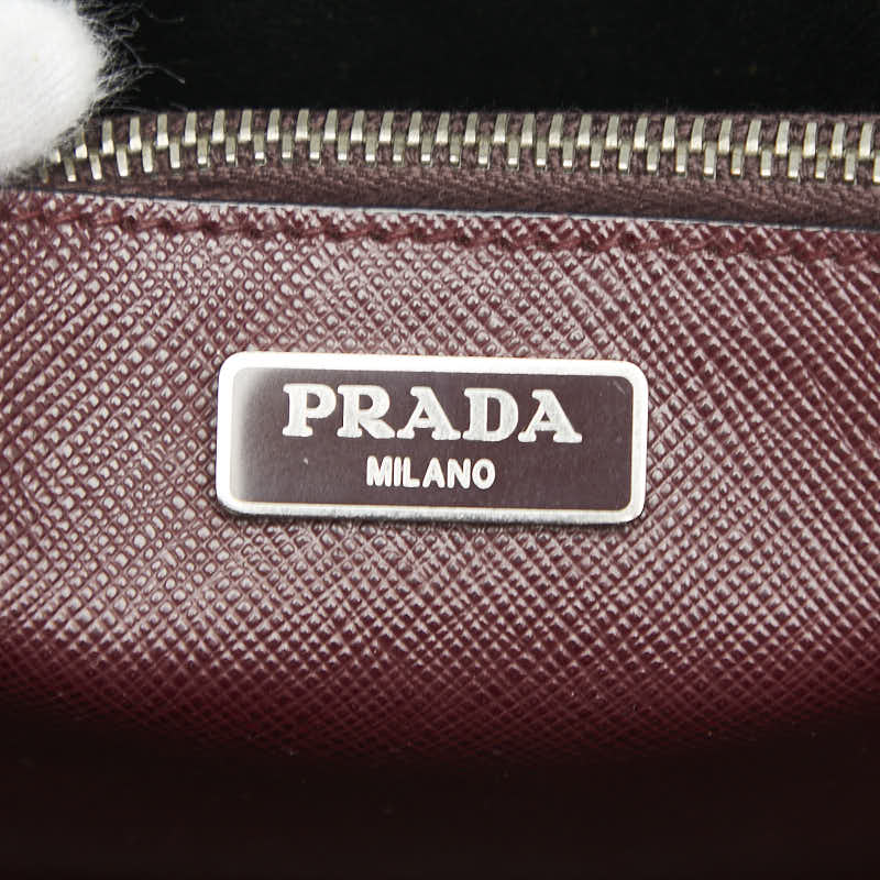 プラダ ハンドバッグ ショルダーバッグ 2WAY ボルドー ワインレッド サフィアーノ レザー レディース PRADA 【中古】