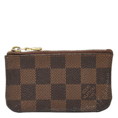 ルイ ヴィトン ダミエ ポシェット クレ コインケース キーケース 小銭入れ N62658 ブラウン PVC レザー レディース LOUIS VUITTON 【中古】