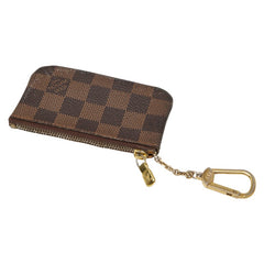 ルイ ヴィトン ダミエ ポシェット クレ コインケース キーケース 小銭入れ N62658 ブラウン PVC レザー レディース LOUIS VUITTON 【中古】