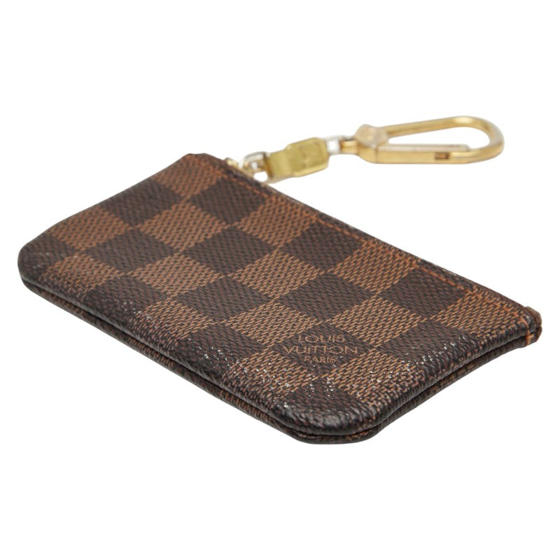 ルイ ヴィトン ダミエ ポシェット クレ コインケース キーケース 小銭入れ N62658 ブラウン PVC レザー レディース LOUIS VUITTON 【中古】
