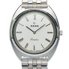 ラドー シンプロン 腕時計 手巻き ホワイト文字盤 ステンレススチール メンズ RADO 【中古】