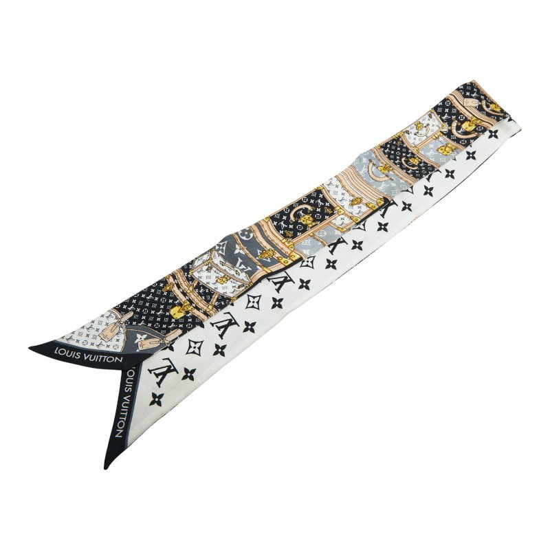 ルイ ヴィトン バンドーBB レッツゴー トランクモチーフ スカーフ M76442 ブラック グレー マルチカラー シルク レディース LOUIS VUITTON 【中古】