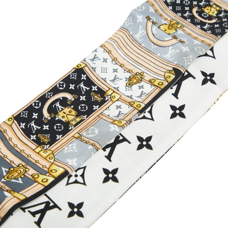 ルイ ヴィトン バンドーBB レッツゴー トランクモチーフ スカーフ M76442 ブラック グレー マルチカラー シルク レディース LOUIS VUITTON 【中古】