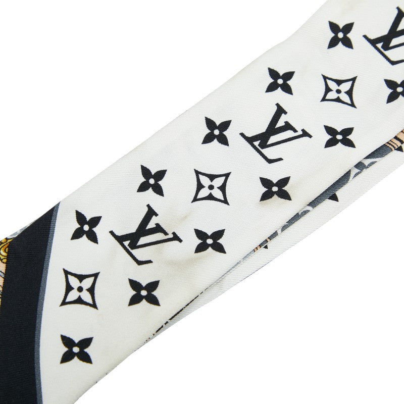ルイ ヴィトン バンドーBB レッツゴー トランクモチーフ スカーフ M76442 ブラック グレー マルチカラー シルク レディース LOUIS VUITTON 【中古】