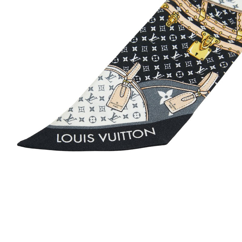 ルイ ヴィトン バンドーBB レッツゴー トランクモチーフ スカーフ M76442 ブラック グレー マルチカラー シルク レディース LOUIS VUITTON 【中古】