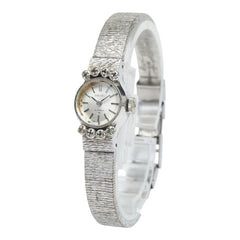 セイコー ラインストーン 腕時計 10-0900 手巻き シルバー文字盤 ステンレススチール レディース SEIKO 【中古】