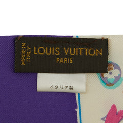 ルイ ヴィトン モノグラム スプラッシュ スカーフ 402336 パープル マルチカラー シルク レディース LOUIS VUITTON 【中古】