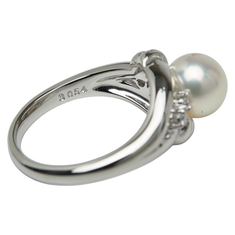 ポーラ Pt900 プラチナ アコヤパール8.3mm ダイヤ0.09ct リング 指輪 レディース POLA 15号 【中古】