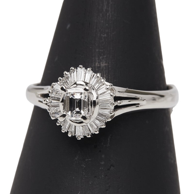 Pt900 プラチナ ダイヤ0.21ct ダイヤ0.23ct リング 指輪 レディース 16号 【中古】