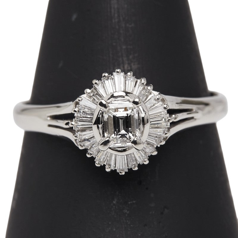 Pt900 プラチナ ダイヤ0.21ct ダイヤ0.23ct リング 指輪 レディース 16号 【中古】