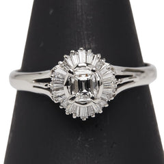 Pt900 プラチナ ダイヤ0.21ct ダイヤ0.23ct リング 指輪 レディース 16号 【中古】