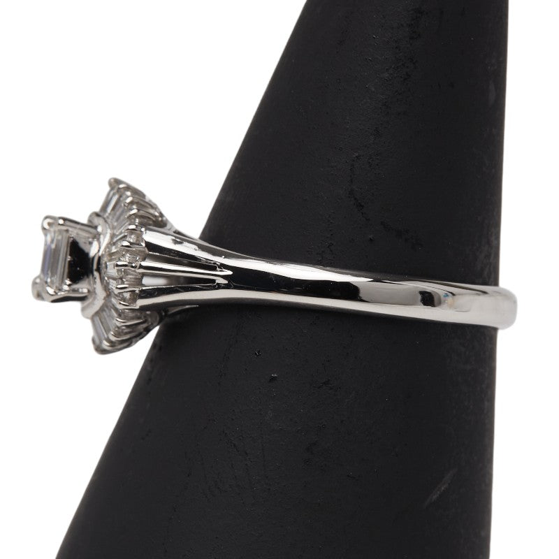 Pt900 プラチナ ダイヤ0.21ct ダイヤ0.23ct リング 指輪 レディース 16号 【中古】
