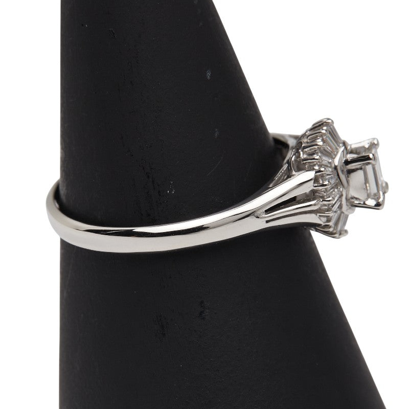 Pt900 プラチナ ダイヤ0.21ct ダイヤ0.23ct リング 指輪 レディース 16号 【中古】