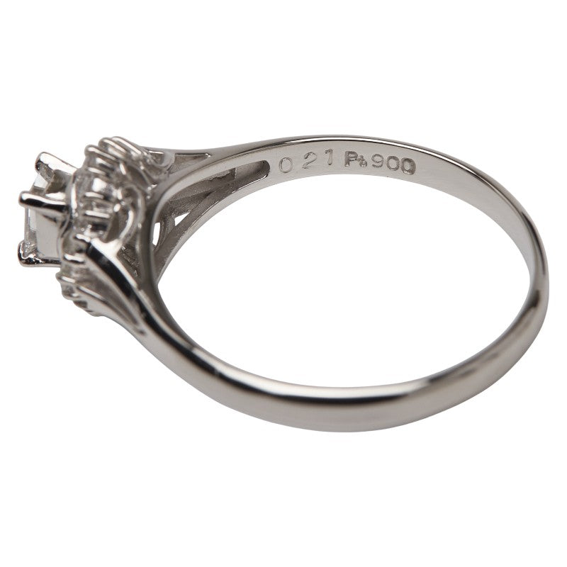 Pt900 プラチナ ダイヤ0.21ct ダイヤ0.23ct リング 指輪 レディース 16号 【中古】