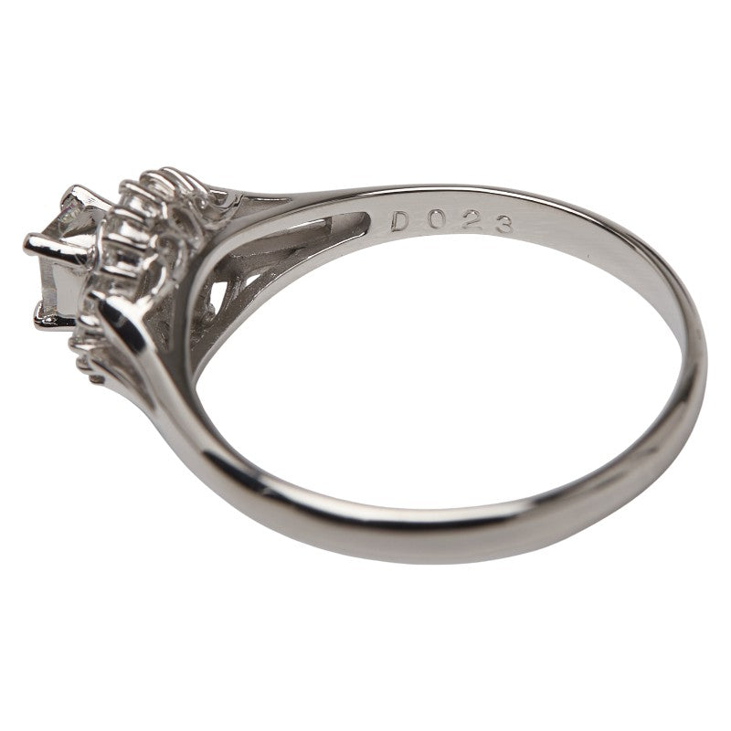 Pt900 プラチナ ダイヤ0.21ct ダイヤ0.23ct リング 指輪 レディース 16号 【中古】