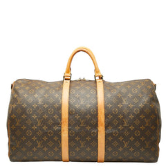 ルイ ヴィトン モノグラム キーポル バンドリエール 55 ボストンバッグ M41414 ブラウン PVC レザー レディース LOUIS VUITTON 【中古】