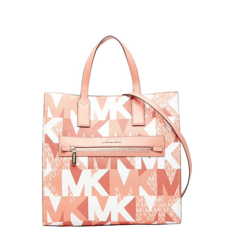 マイケルコース ケンリー トートバッグ ショルダーバッグ 2WAY ピンク PVC レザー レディース Michael Kors 中古