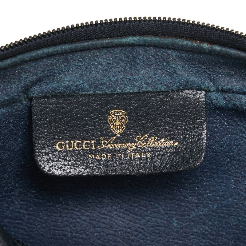 グッチ オールドグッチ GGスプリーム ショルダーバッグ 56.02.004 ネイビー ベージュ PVC レザー レディース GUCCI 【中古】