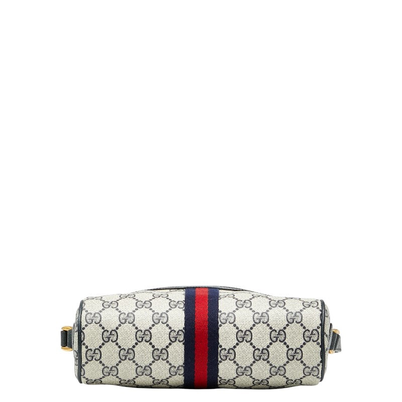 グッチ オールドグッチ GGスプリーム ショルダーバッグ 56.02.004 ネイビー ベージュ PVC レザー レディース GUCCI 【中古】