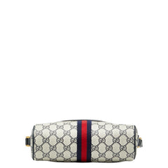 グッチ オールドグッチ GGスプリーム ショルダーバッグ 56.02.004 ネイビー ベージュ PVC レザー レディース GUCCI 【中古】