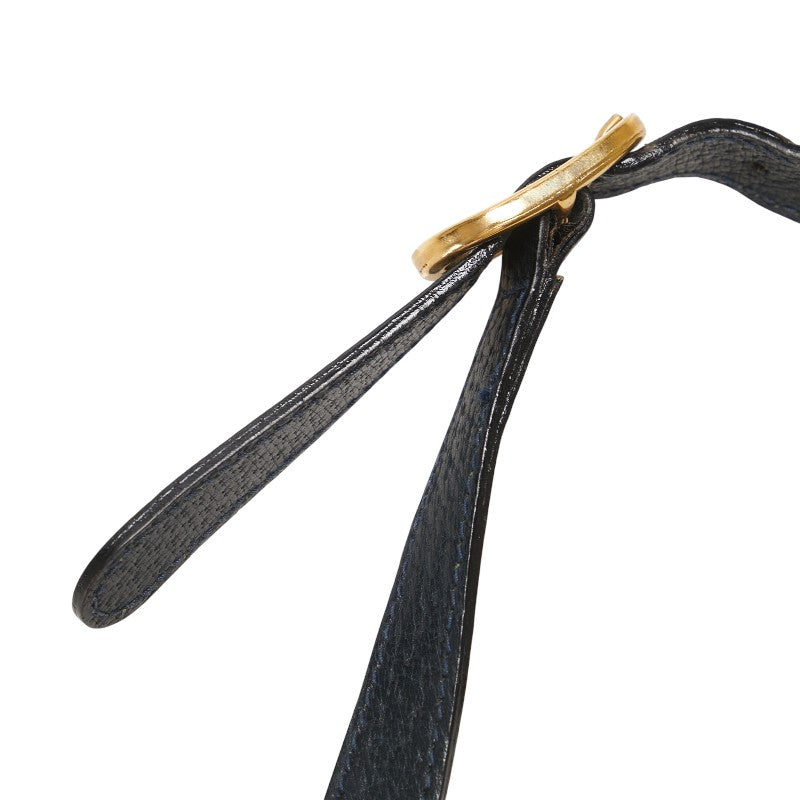 グッチ オールドグッチ GGスプリーム ショルダーバッグ 56.02.004 ネイビー ベージュ PVC レザー レディース GUCCI 【中古】