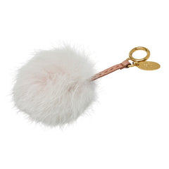 フェンディ ポンポンチャーム バッグチャーム キーホルダー ライトピンク ファー レザー レディース FENDI 【中古】