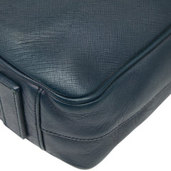 プラダ 三角ロゴプレート ハンドバッグ ネイビー サフィアーノレザー レディース PRADA 【中古】