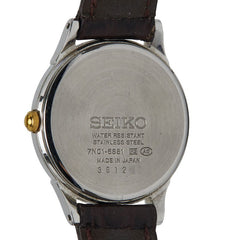 セイコー 腕時計 クオーツ ベージュ文字盤 ステンレススチール レザー レディース SEIKO 【中古】