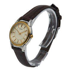 セイコー 腕時計 クオーツ ベージュ文字盤 ステンレススチール レザー レディース SEIKO 【中古】