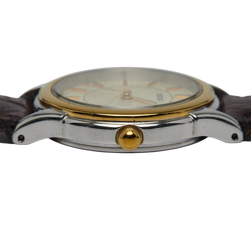 セイコー 腕時計 クオーツ ベージュ文字盤 ステンレススチール レザー レディース SEIKO 【中古】