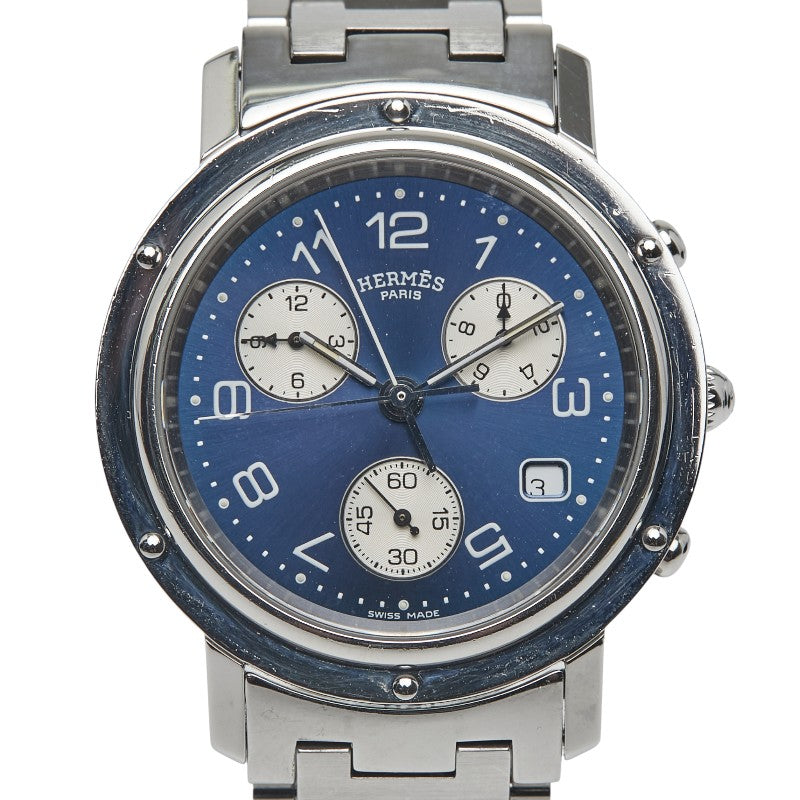 エルメス クリッパー 腕時計 CL1.910 クオーツ ネイビー文字盤 ステンレススチール メンズ HERMES 【中古】